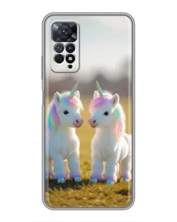 Чехол для Xiaomi Redmi Note 11 Pro с картинкой «Пара единорогов»