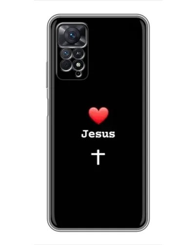 Чехол для Xiaomi Redmi Note 11 Pro с картинкой «Сердце - Jesus»