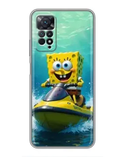 Чохол для Xiaomi Redmi Note 11 Pro з картинкою «Спанч Боб на гідроциклі»