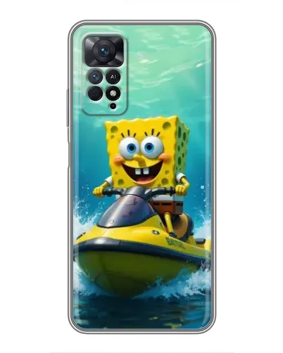 Чехол для Xiaomi Redmi Note 11 Pro с картинкой «Спанч Боб на гидроцикле» Чехол для Xiaomi Redmi Note 11 Pro с картинкой «Спанч Боб на гидроцикле»