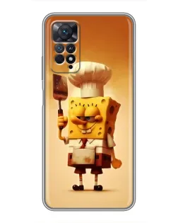 Чехол для Xiaomi Redmi Note 11 Pro с картинкой «Губка Боб повар»