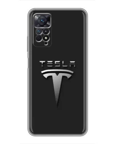 Чехол для Xiaomi Redmi Note 11 Pro с картинкой «Стальной логотип Tesla»