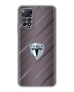 Чехол для Xiaomi Redmi Note 11 Pro с картинкой «Металлическая текстура Tesla»