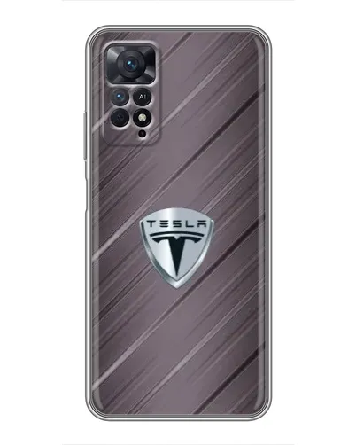 Чехол для Xiaomi Redmi Note 11 Pro с картинкой «Металлическая текстура Tesla»