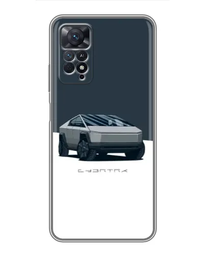 Чехол для Xiaomi Redmi Note 11 Pro с картинкой «Серебристый Cybertruck Tesla»