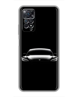Чехол для Xiaomi Redmi Note 11 Pro с картинкой «Фары Tesla Night»