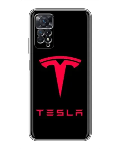Чехол для Xiaomi Redmi Note 11 Pro с картинкой «Tesla Red Logo»