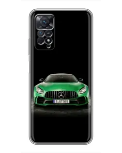 Чехол для Xiaomi Redmi Note 11 Pro с картинкой «Mercedes — неоновый лого»