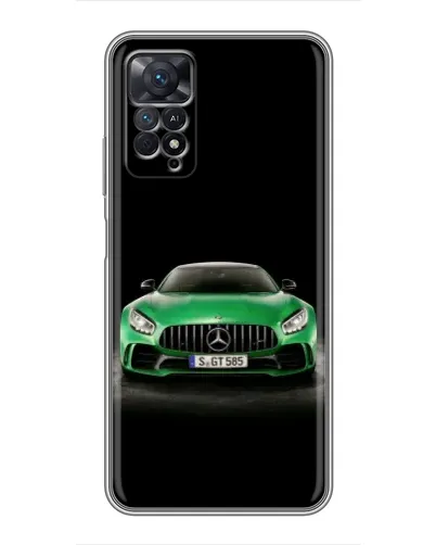 Чехол для Xiaomi Redmi Note 11 Pro с картинкой «Mercedes — неоновый лого»