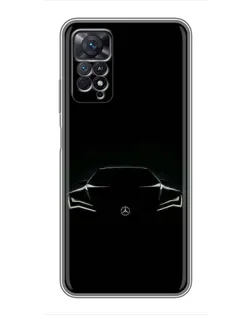 Чехол для Xiaomi Redmi Note 11 Pro с картинкой «Mercedes — силуэт авто»