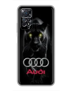 Чехол для Xiaomi Redmi Note 11 Pro с картинкой «Пантера и Audi»