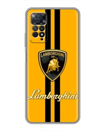 Чехол для Xiaomi Redmi Note 11 Pro с картинкой «Lamborghini Stripe желтый»