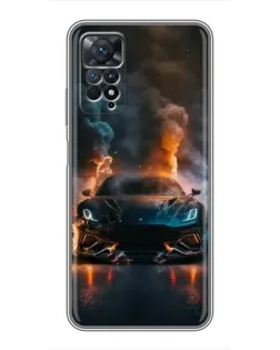Чехол для Xiaomi Redmi Note 11 Pro с картинкой «Lamborghini дымная эстетика»