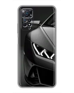 Чехол для Xiaomi Redmi Note 11 Pro с картинкой «Lamborghini фары детализация»