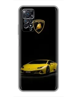 Чехол для Xiaomi Redmi Note 11 Pro с картинкой «Lamborghini желтый акцент»