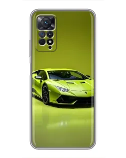 Чехол для Xiaomi Redmi Note 11 Pro с картинкой «Салатовый Lamborghini Huracan»