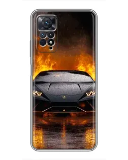 Чехол для Xiaomi Redmi Note 11 Pro с картинкой «Lamborghini в огне»