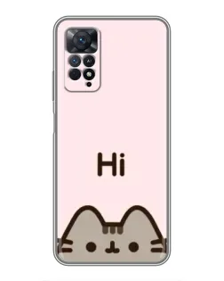 Чехол для Xiaomi Redmi Note 11 Pro с картинкой «Пушин говорит Hi»