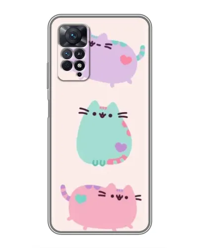 Чехол для Xiaomi Redmi Note 11 Pro с картинкой «Pusheen трио» Чехол для Xiaomi Redmi Note 11 Pro с картинкой «Pusheen трио»