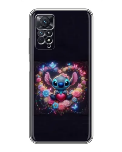 Чехол для Xiaomi Redmi Note 11 Pro с картинкой «Stitch в цветах»