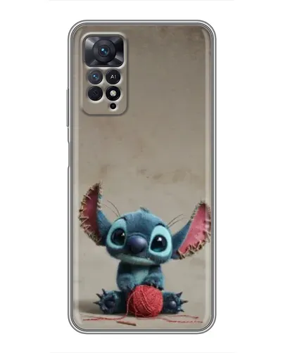 Чехол для Xiaomi Redmi Note 11 Pro с картинкой «Стич на коричневом фоне»