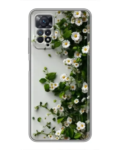 Чехол для Xiaomi Redmi Note 11 Pro с картинкой «Ветка мелких белых цветов»