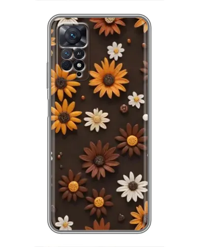 Чехол для Xiaomi Redmi Note 11 Pro с картинкой «Узор из маленьких подсолнухов»