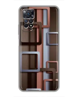 Чехол для Xiaomi Redmi Note 11 Pro с картинкой «Коричневые объемные квадраты» Чехол для Xiaomi Redmi Note 11 Pro с картинкой «Коричневые объемные квадраты»