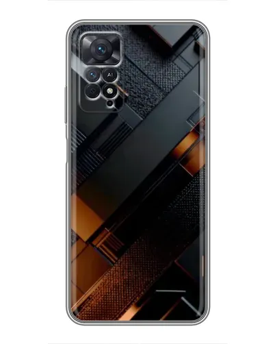 Чехол для Xiaomi Redmi Note 11 Pro с картинкой «Черные геометрические блоки»