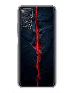 Чехол для Xiaomi Redmi Note 11 Pro с картинкой «Kрасная лавовая трещина»