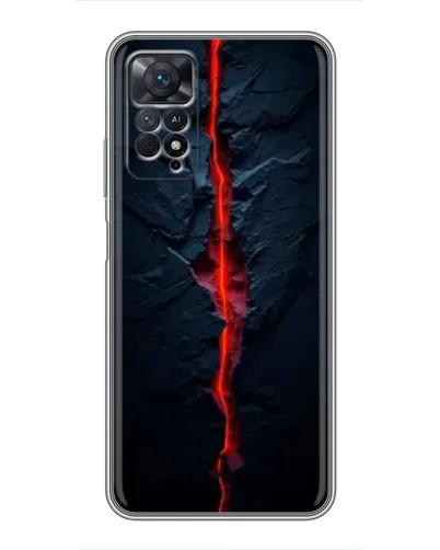 Чехол для Xiaomi Redmi Note 11 Pro с картинкой «Kрасная лавовая трещина»