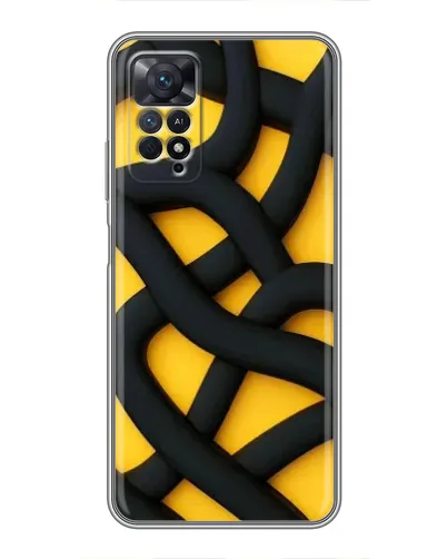 Чехол для Xiaomi Redmi Note 11 Pro с картинкой «Черное желтое переплетение»