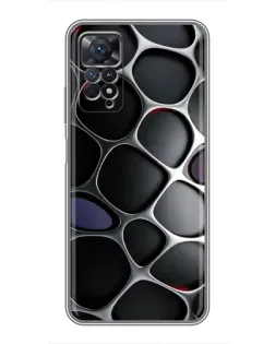 Чехол для Xiaomi Redmi Note 11 Pro с картинкой «Объемная темная решетка»