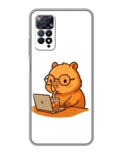 Чехол для Xiaomi Redmi Note 11 Pro с картинкой «Капибара с ноутбуком» Чехол для Xiaomi Redmi Note 11 Pro с картинкой «Капибара с ноутбуком»