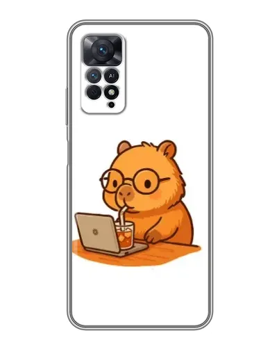 Чехол для Xiaomi Redmi Note 11 Pro с картинкой «Капибара с ноутбуком» Чехол для Xiaomi Redmi Note 11 Pro с картинкой «Капибара с ноутбуком»