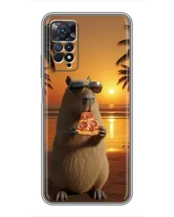 Чехол для Xiaomi Redmi Note 11 Pro с картинкой «Капибара с пиццей» Чехол для Xiaomi Redmi Note 11 Pro с картинкой «Капибара с пиццей»