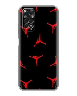 Чехол для Xiaomi Redmi Note 11 / 11s с картинкой «Jordan Red Pattern»