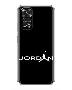 Чехол для Xiaomi Redmi Note 11 / 11s с картинкой «Jordan White Logo»
