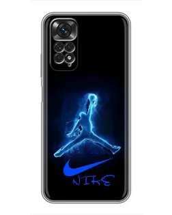 Чехол для Xiaomi Redmi Note 11 / 11s с картинкой «Jordan Neon Blue»