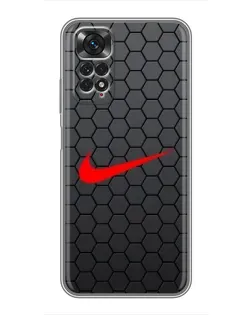 Чохол для Xiaomi Redmi Note 11 / 11s з картинкою «Nike — карбонова сітка»