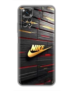 Чохол для Xiaomi Redmi Note 11 / 11s з картинкою «Золотий Nike на металі»