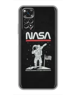 Чохол для Xiaomi Redmi Note 11 / 11s з картинкою «NASA — крокуємо по Місяцю»