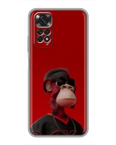 Чехол для Xiaomi Redmi Note 11 / 11s с картинкой «Bored Ape в красном»