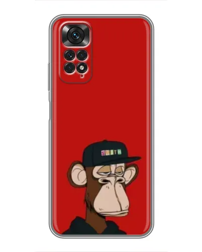 Чехол для Xiaomi Redmi Note 11 / 11s с картинкой «Bored Ape — красный фон»