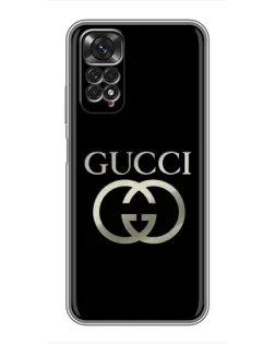 Чохол для Xiaomi Redmi Note 11 / 11s з картинкою «Gucci — золото на чорному»