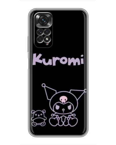 Чехол для Xiaomi Redmi Note 11 / 11s с картинкой «Kuromi — черный минимализм»