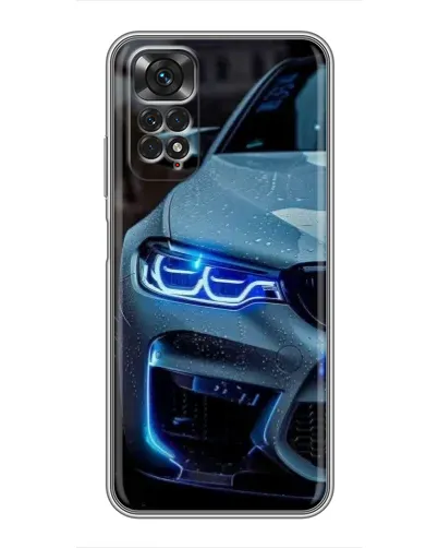 Чехол для Xiaomi Redmi Note 11 / 11s с картинкой «Взгляд BMW с синими фарами»