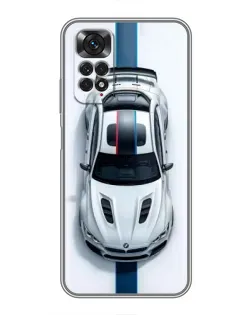 Чехол для Xiaomi Redmi Note 11 / 11s с картинкой «Вид сверху — BMW M»