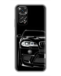 Чехол для Xiaomi Redmi Note 11 / 11s с картинкой «Темный силуэт BMW»