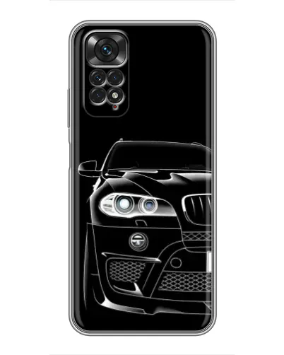 Чехол для Xiaomi Redmi Note 11 / 11s с картинкой «Темный силуэт BMW»